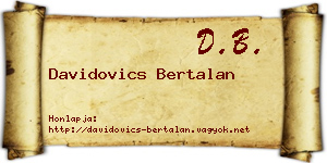 Davidovics Bertalan névjegykártya