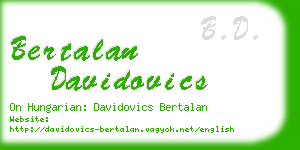 bertalan davidovics business card
